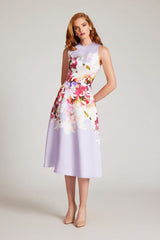 TERI JON FLORAL A-LINE DRESS