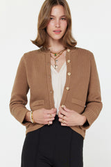 CURRENT AIR BUTTON FRONT CARDIGAN