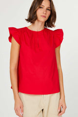 CURRENT AIR FLUTTER SLEEVE TOP