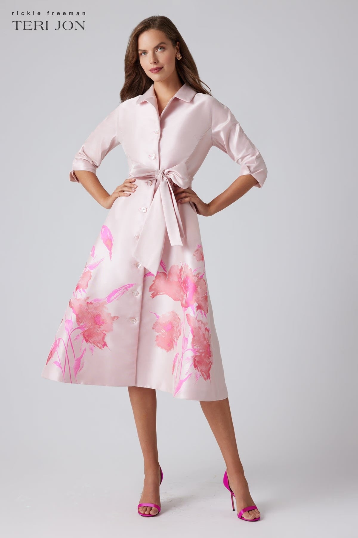 TERI JON FAILLE MIDI SHRT DRESS