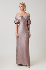 TERI JON OFF THE SHOULDER GOWN