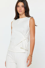 CURRENT AIR SLEEVLESS TWIST DETAIL PONTE TOP