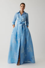TERI JON FOILED SHIRT GOWN