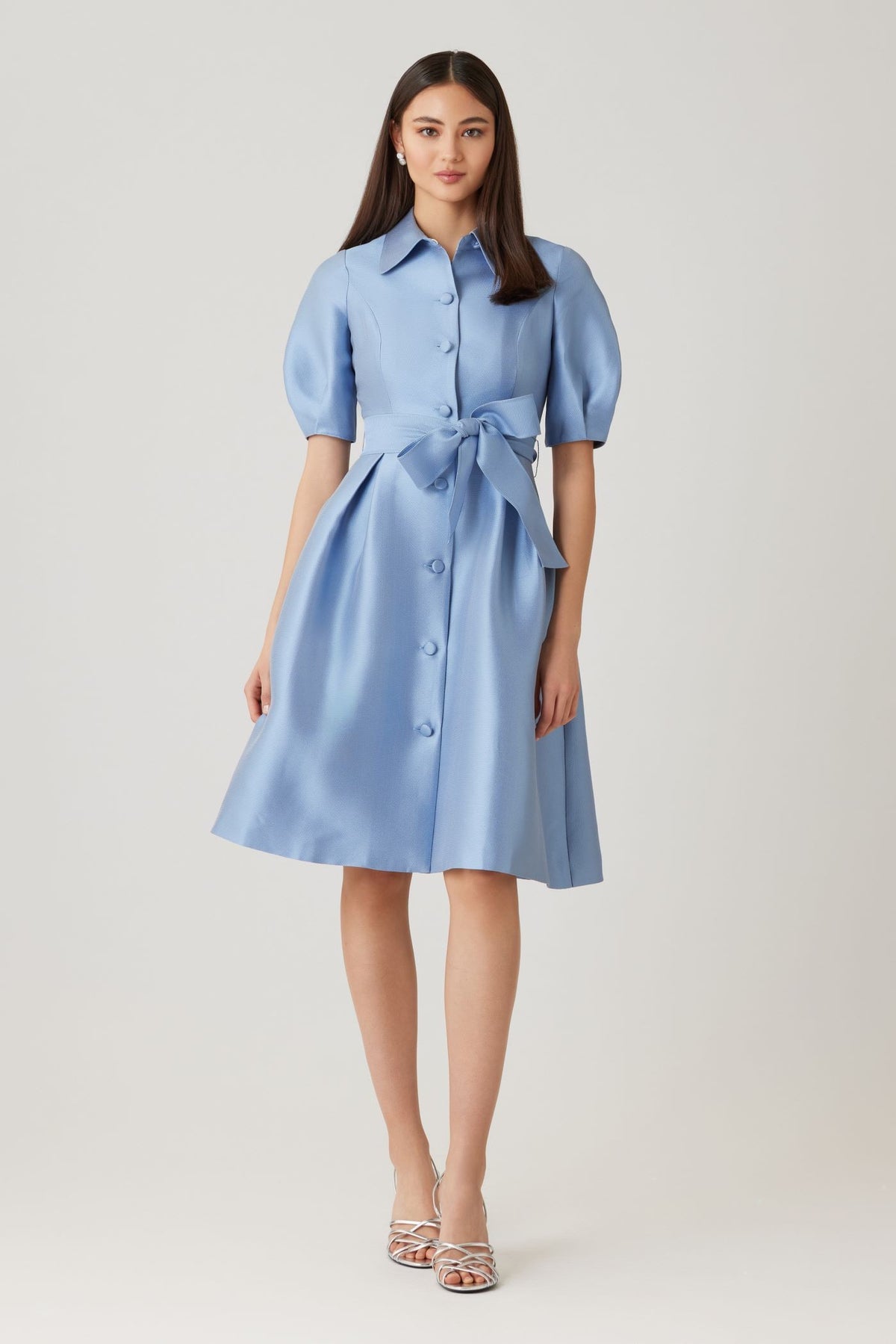 teri jon shirt dress Metallic Jacquard Gown - Navy Rickie Freeman for Teri Jon shirt TERI JON MIKADO PUFF SLEEVE