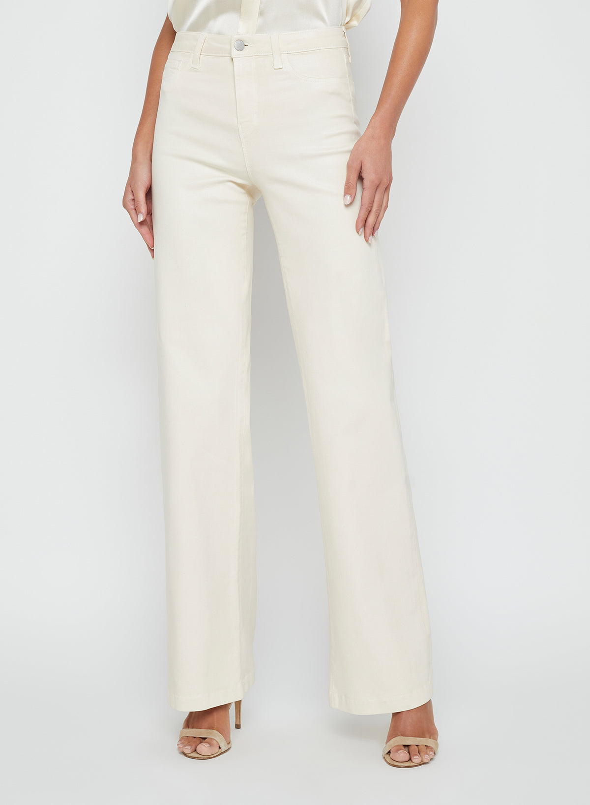 L'AGENCE CLAYTON COATED H/R WIDE LEG