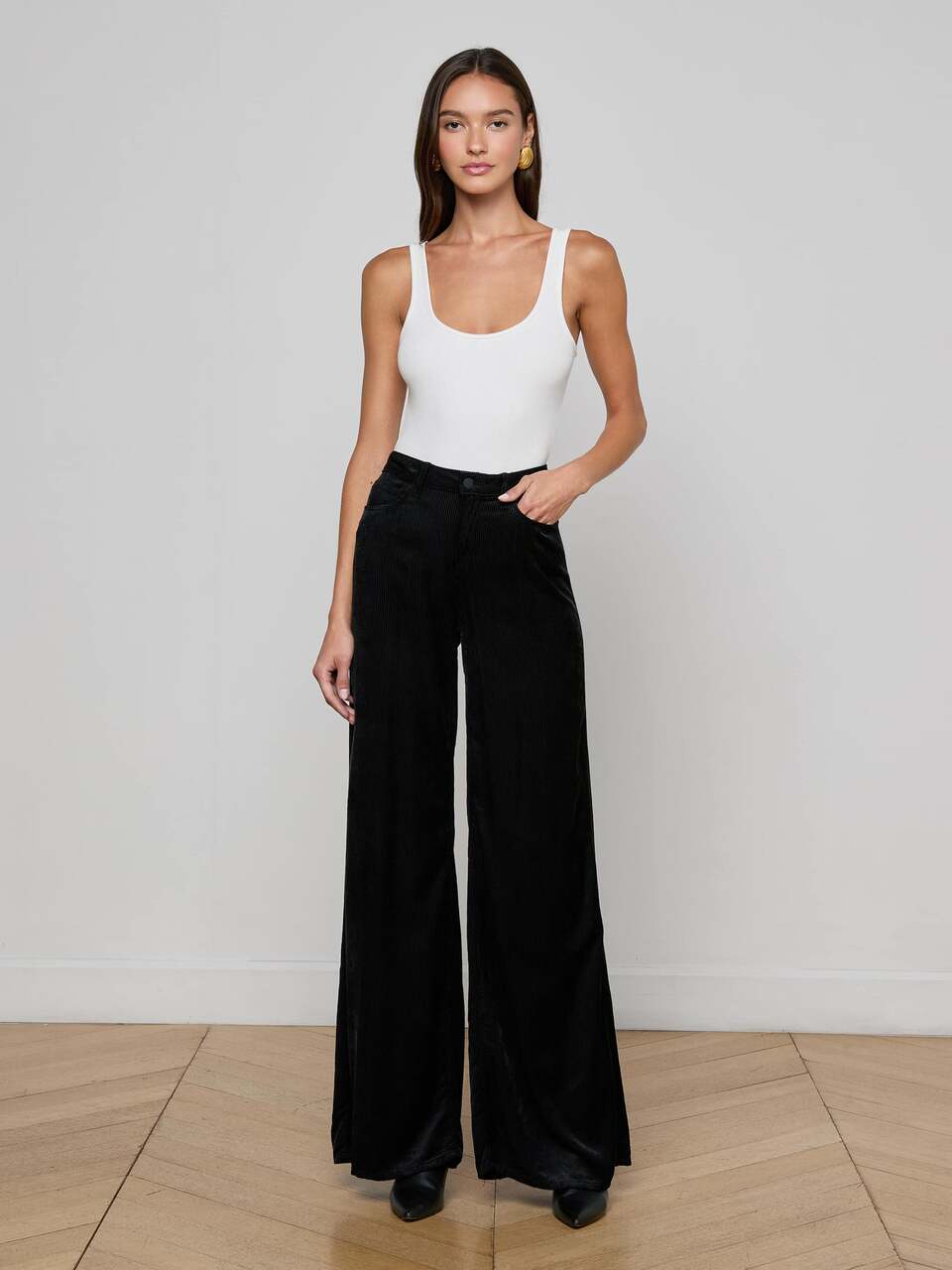 L'AGENCE QUINCY H/R WIDE LEG JEAN