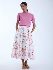 KARINA GRIMALDI LOLA PRINT MIDI SKIRT