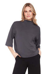 UP! BUTTER SHORT SLEEVE TURTLENECK TOP