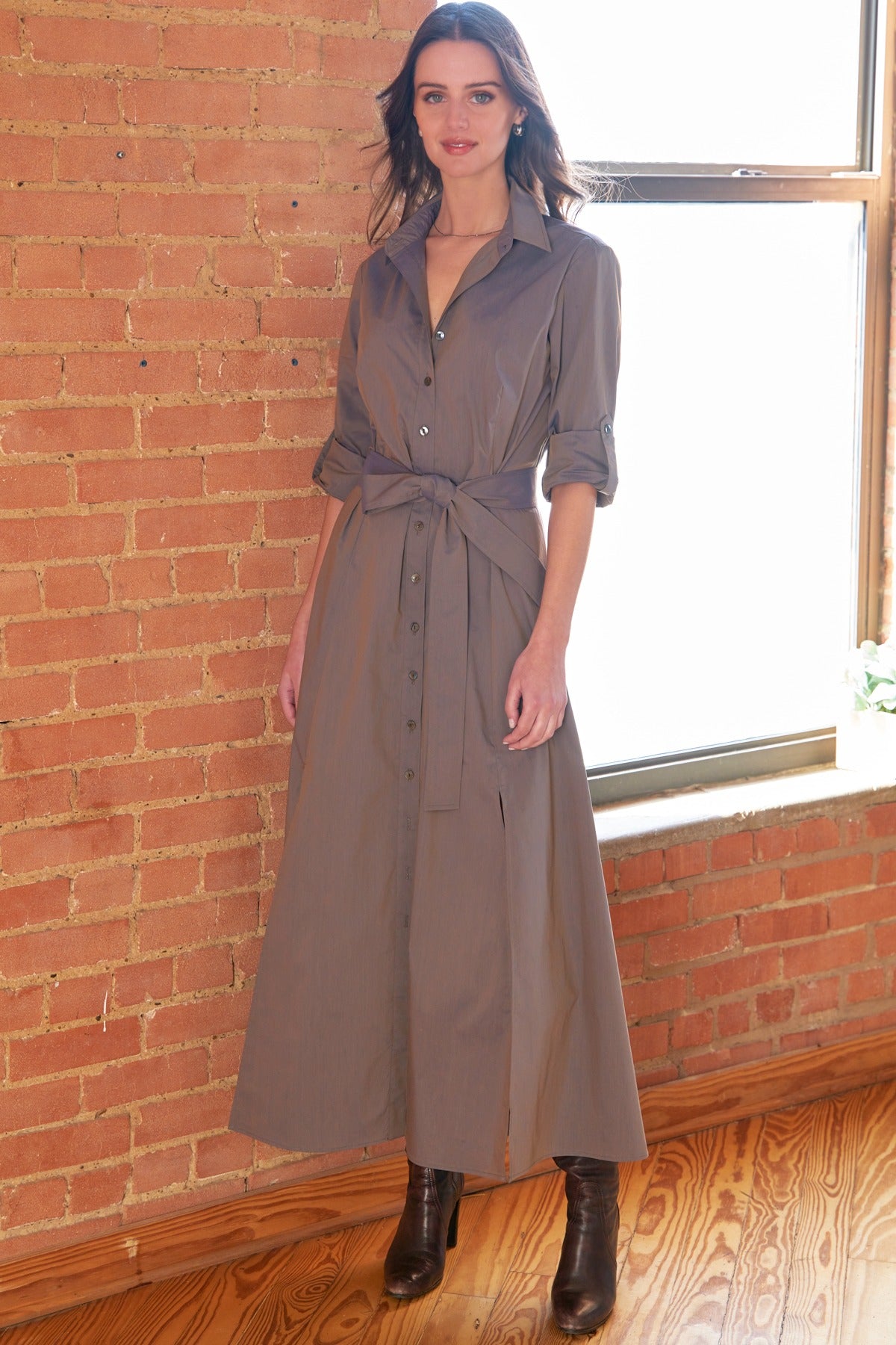 FINLEY LONG LAINE DRESS WEATHERCLOTH