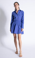 KARINA GRIMALDI HELEN LINEN MINI DRESS