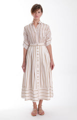 KARINA GRIMALDI SPENCER STRIPED MIDI SKIRT