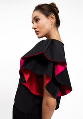 BIGIO TWO TONE SLEEVE TOP