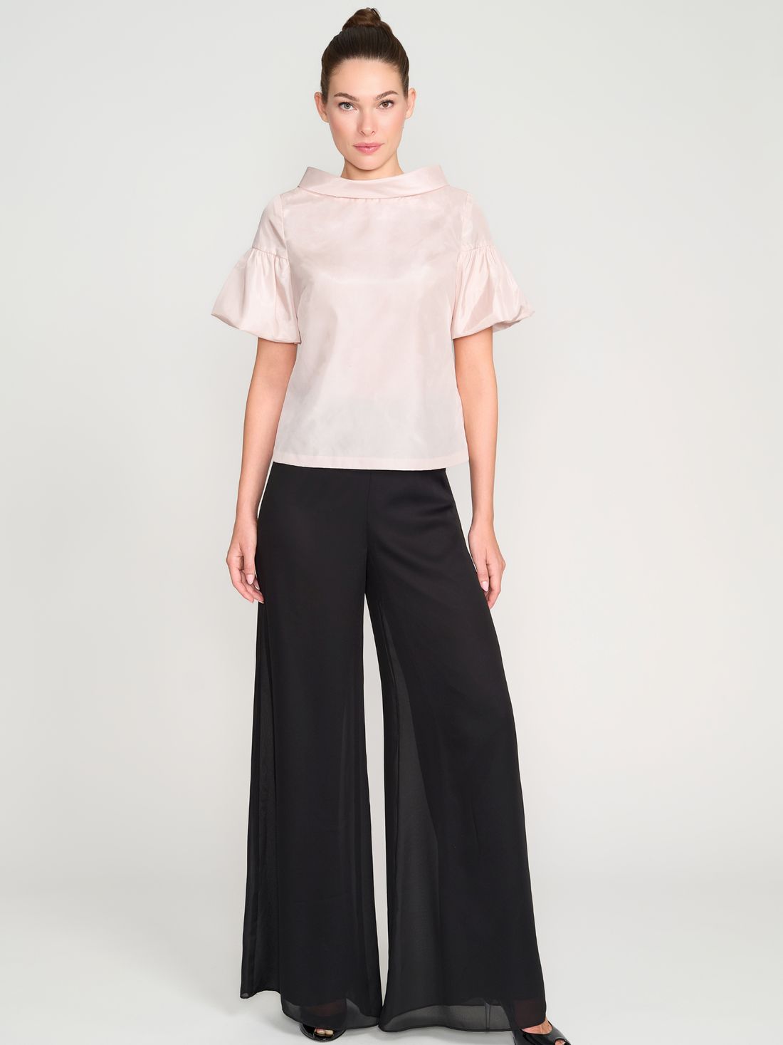 BIGIO PUFF SLEEVE ROLL NECK TOP