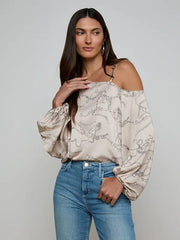L'AGENCE ASAMI CHAIN ONE SHOULDER BLOUSE