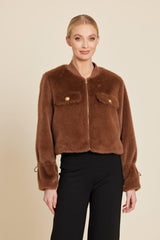 DOLCE CABO FUR JACKET W CINCHED SLEEVES
