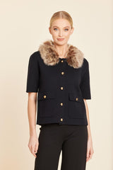 DOLCE CABO BUTTON FRONT W FUR