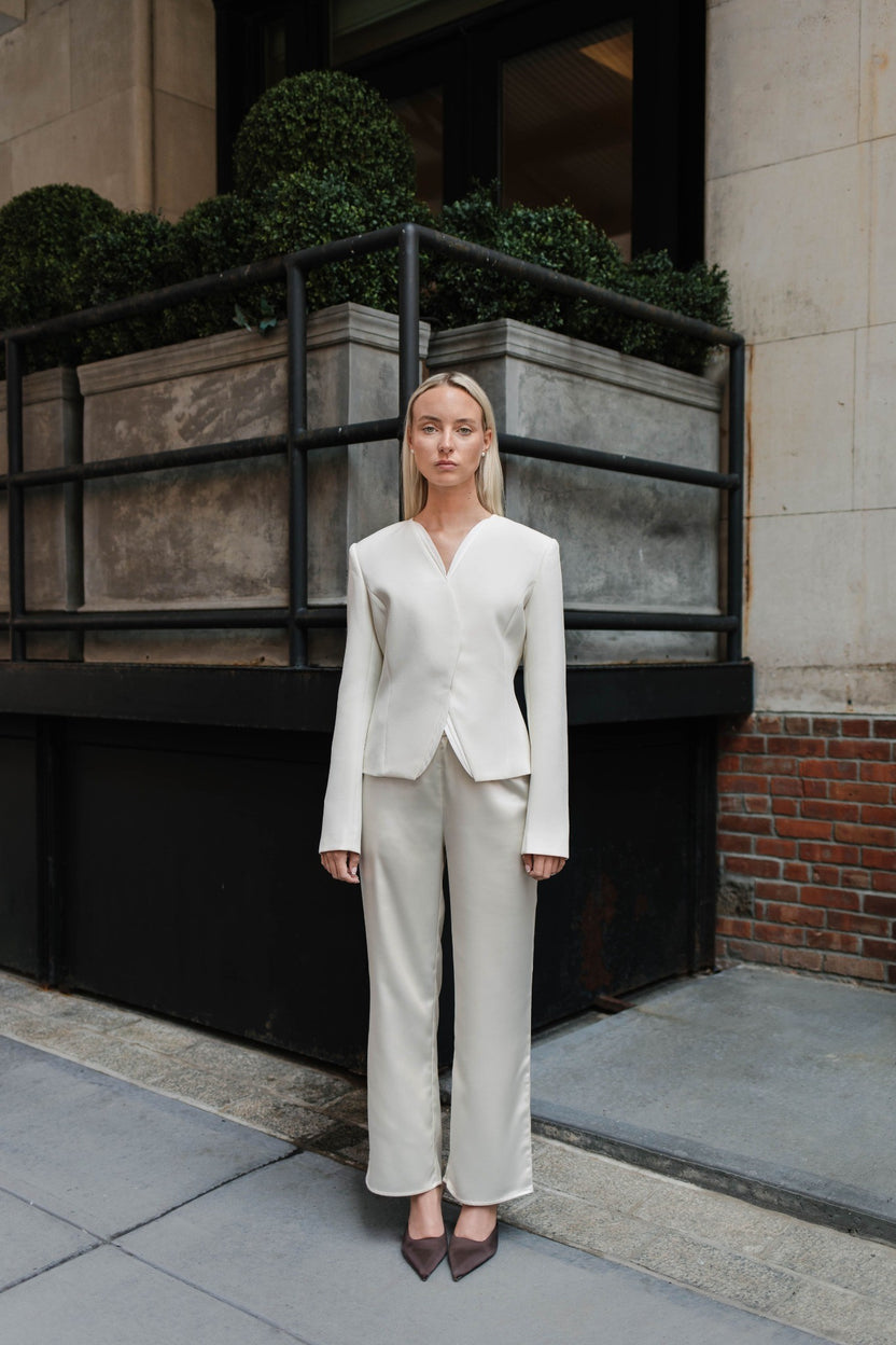 STEPH ALISE ORGANZA OVERLAP BLAZER
