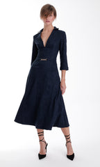 KARINA GRIMALDI VICTORIA SUEDE MAXI DRESS
