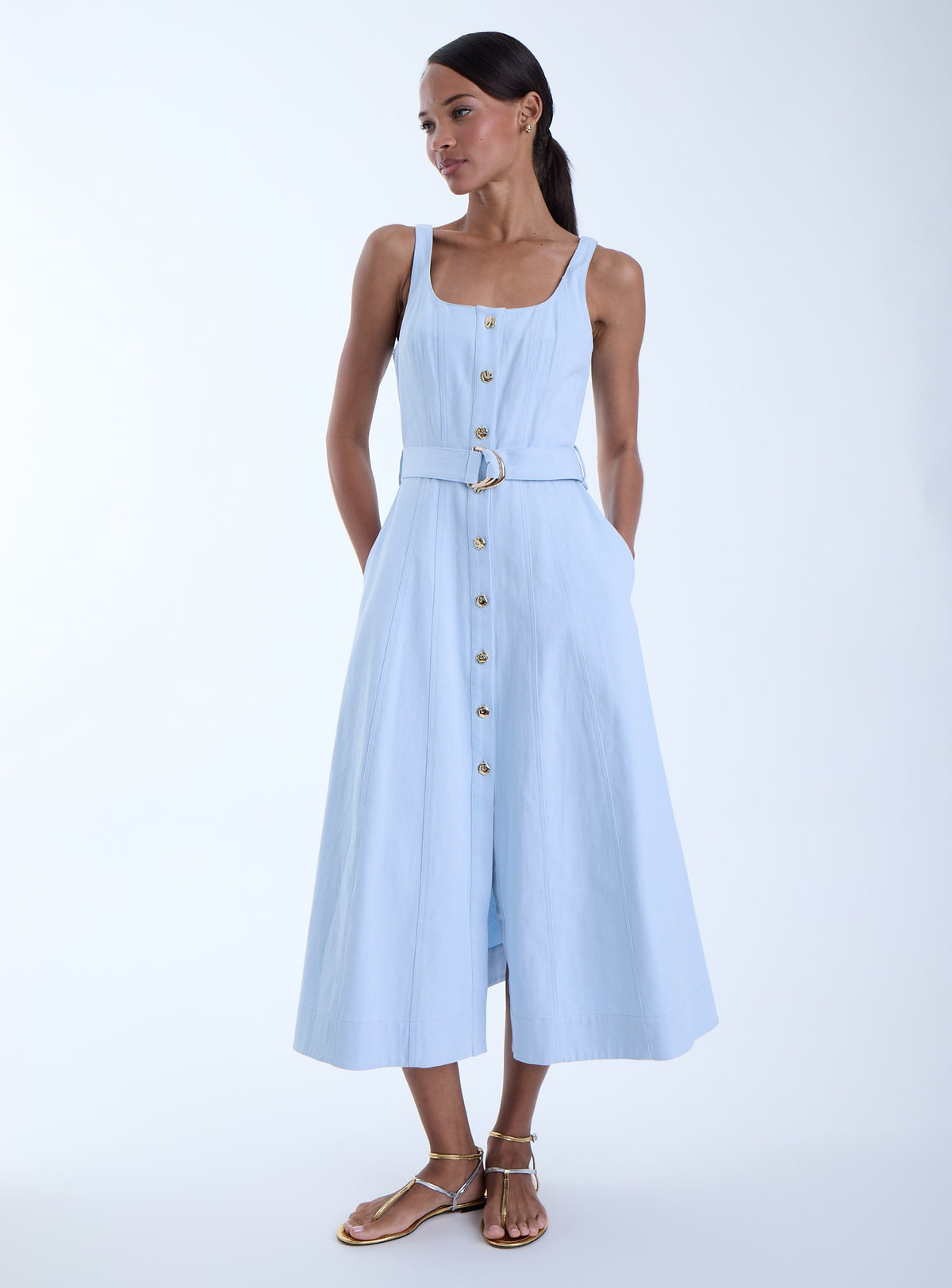 KARINA GRIMALDI ZYRA DENIM DRESS