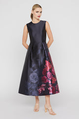 KAY UNGER LANDON TEA LENGTH DRESS