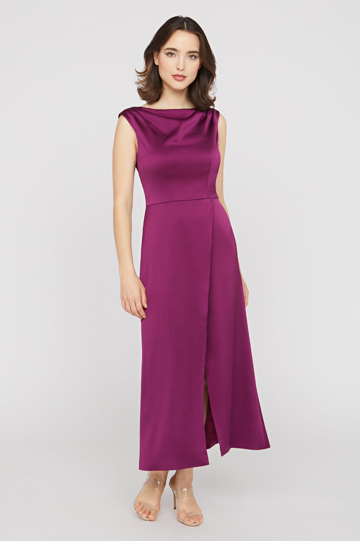 KAY UNGER GINGER TEA LENGTH DRESS