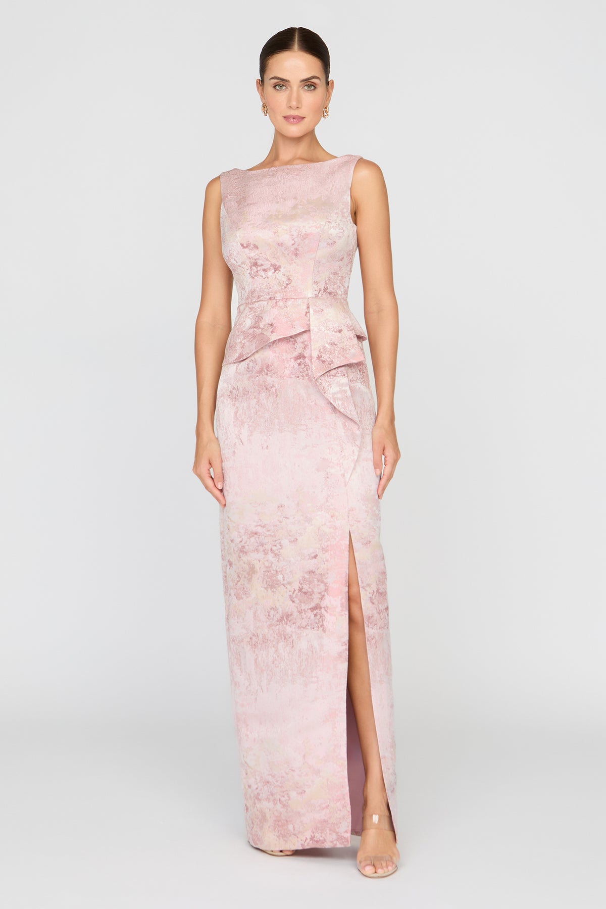 KAY UNGER LUCIANA COLUMN GOWN WATERCOLOR