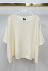 MILIO MILANO COZY SHORTSLEEVE TEXTURED SWEATER KNI