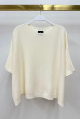 MILIO MILANO COZY SHORTSLEEVE TEXTURED SWEATER KNI