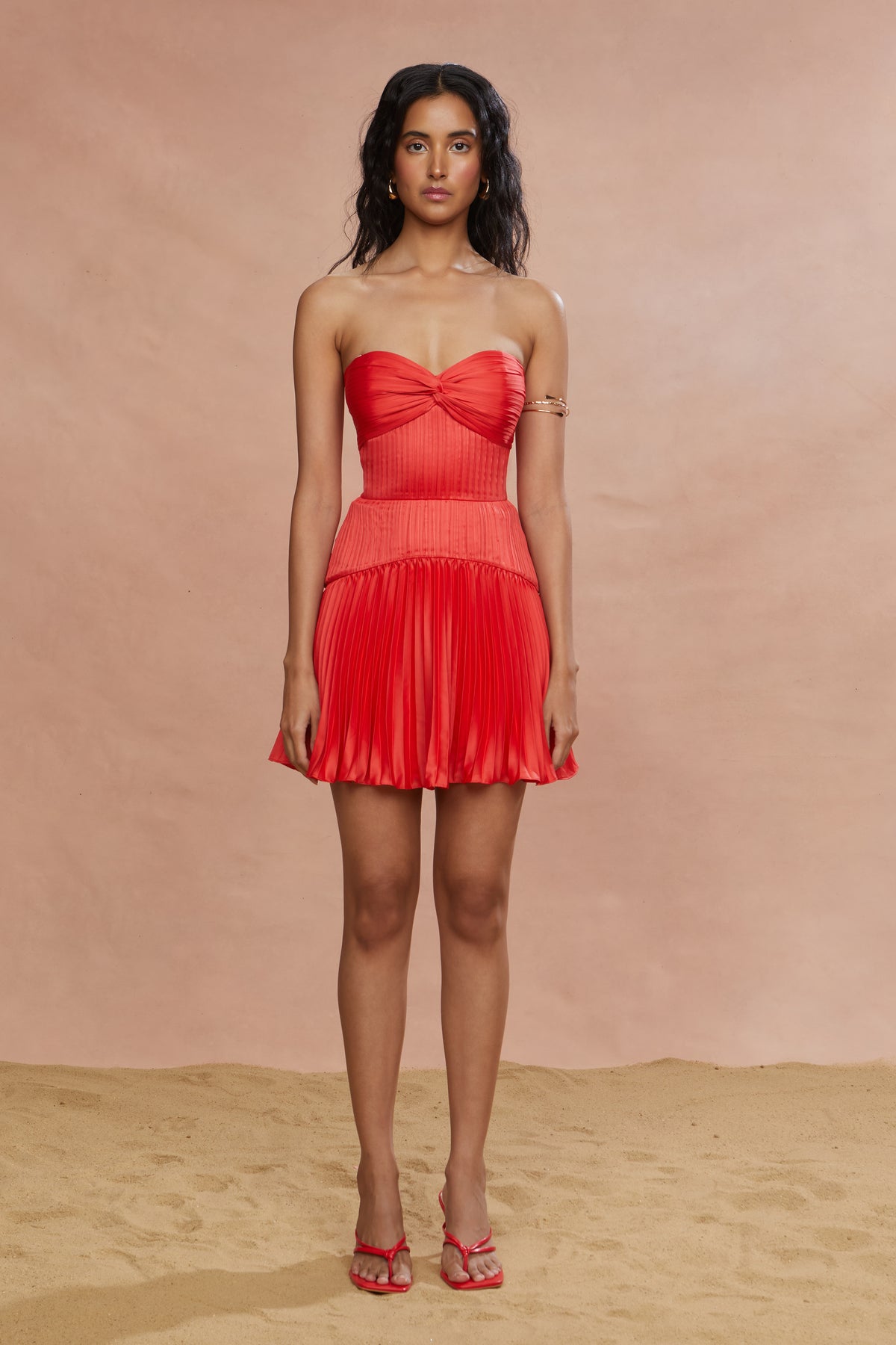 AMUR CATRINA MINI PLEATED DRESS
