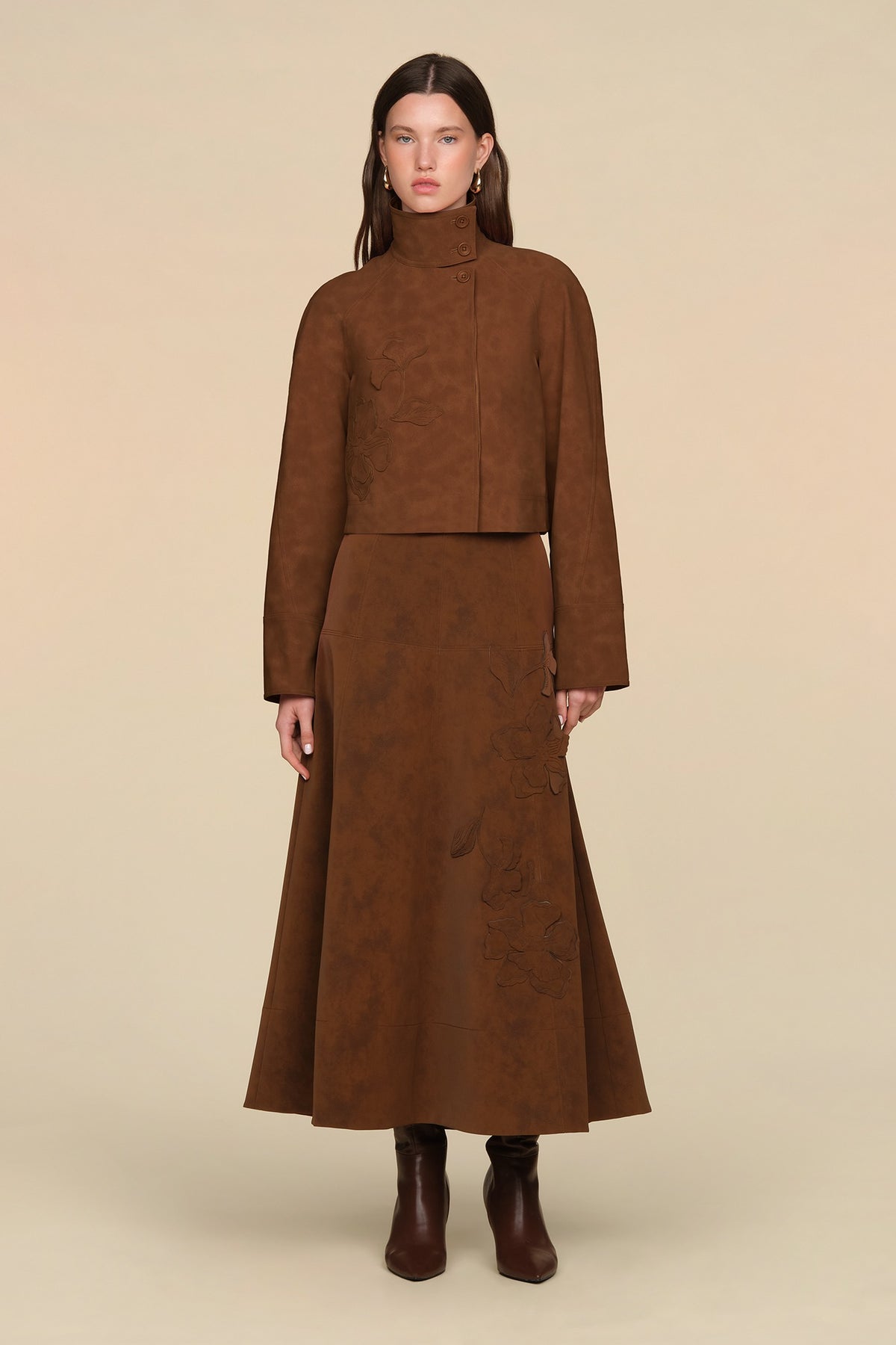 AMUR KARA EMBROIDERED SKIRT