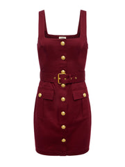 L'AGENCE MIDY BUTTON FRONT MINI DRESS