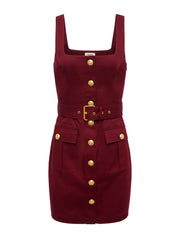 L'AGENCE MIDY BUTTON FRONT MINI DRESS