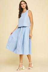 PINCH SOLID POPLIN SLEEVELESS TOP