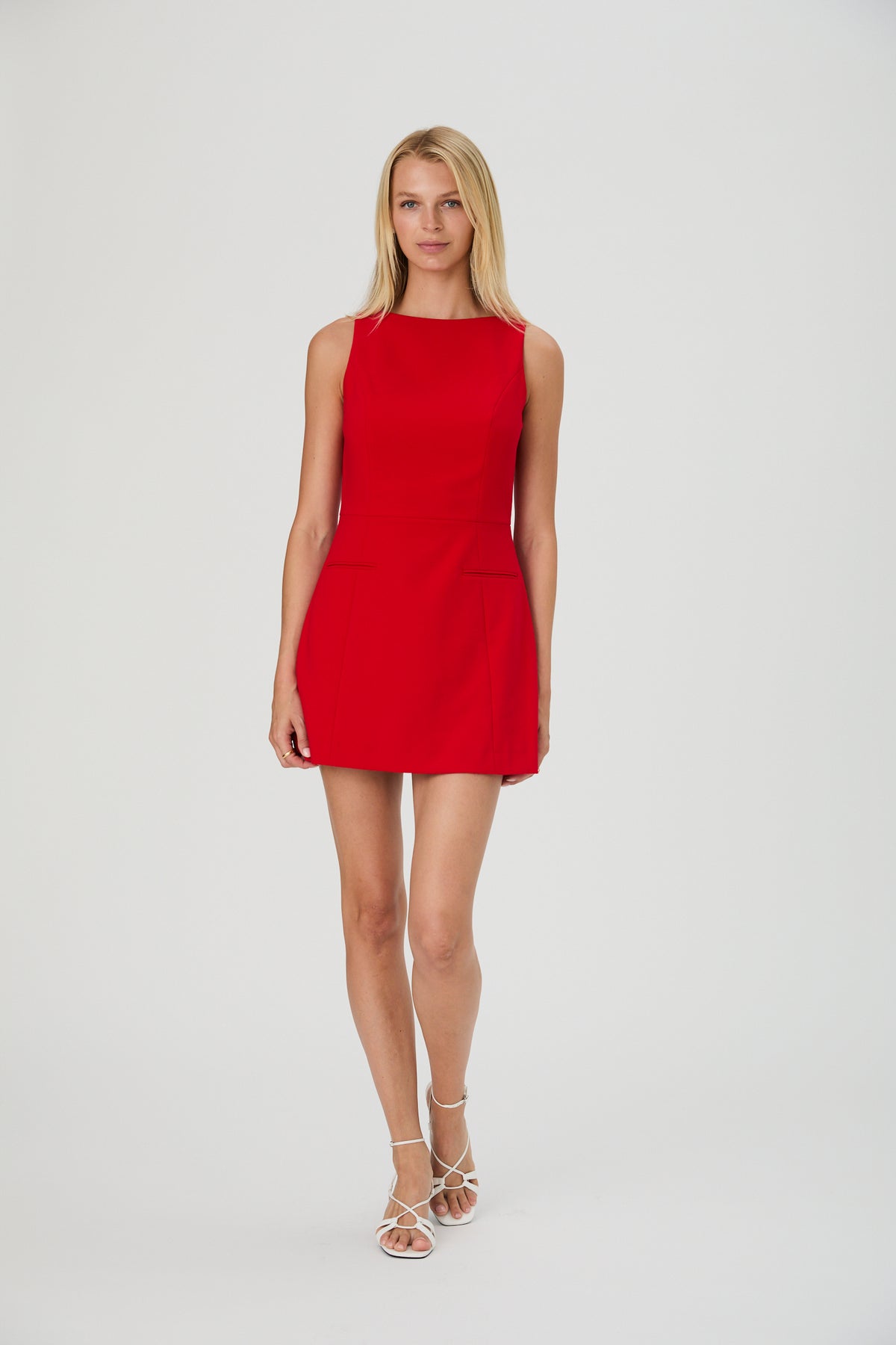 FRENCH CONNECTION WHISPER BOATNECK MINI DRESS