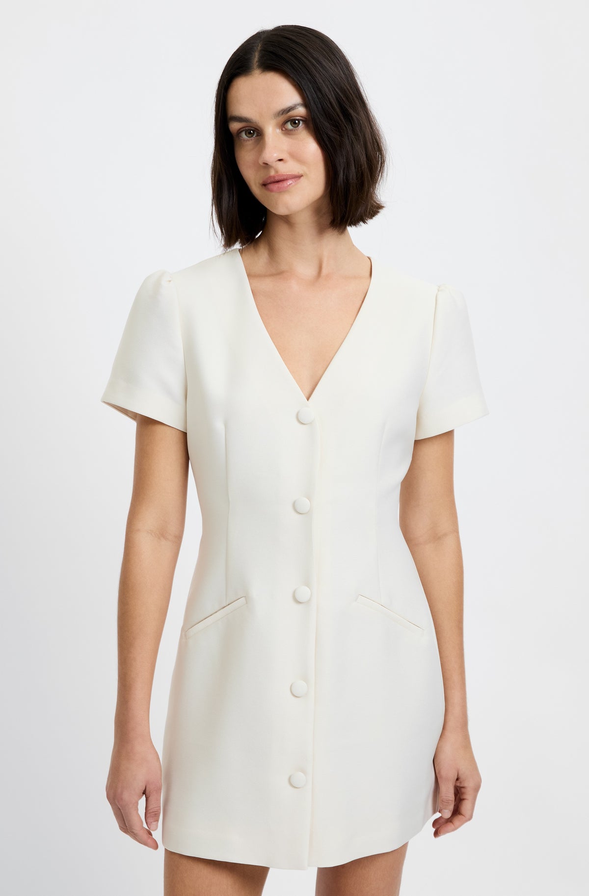 FRENCH CONNECTION STRUCTURED TAFFETA MINI DRESS