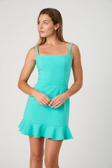 FRENCH CONNECTION WHISPER SQ NK FRL HEM MINI DRESS