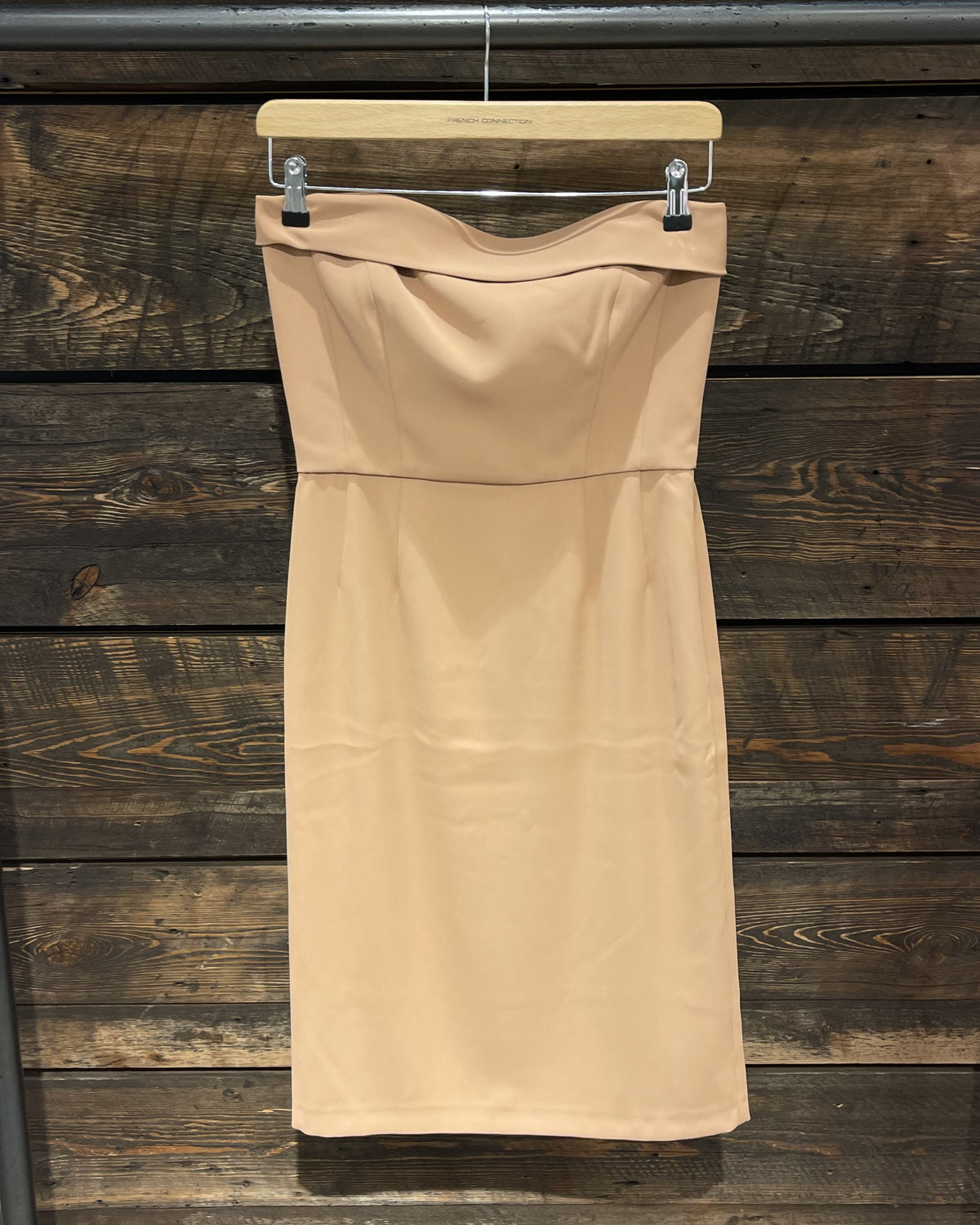 FRENCH CONNECTION HARRY SUITING STRAPLESS DRESS