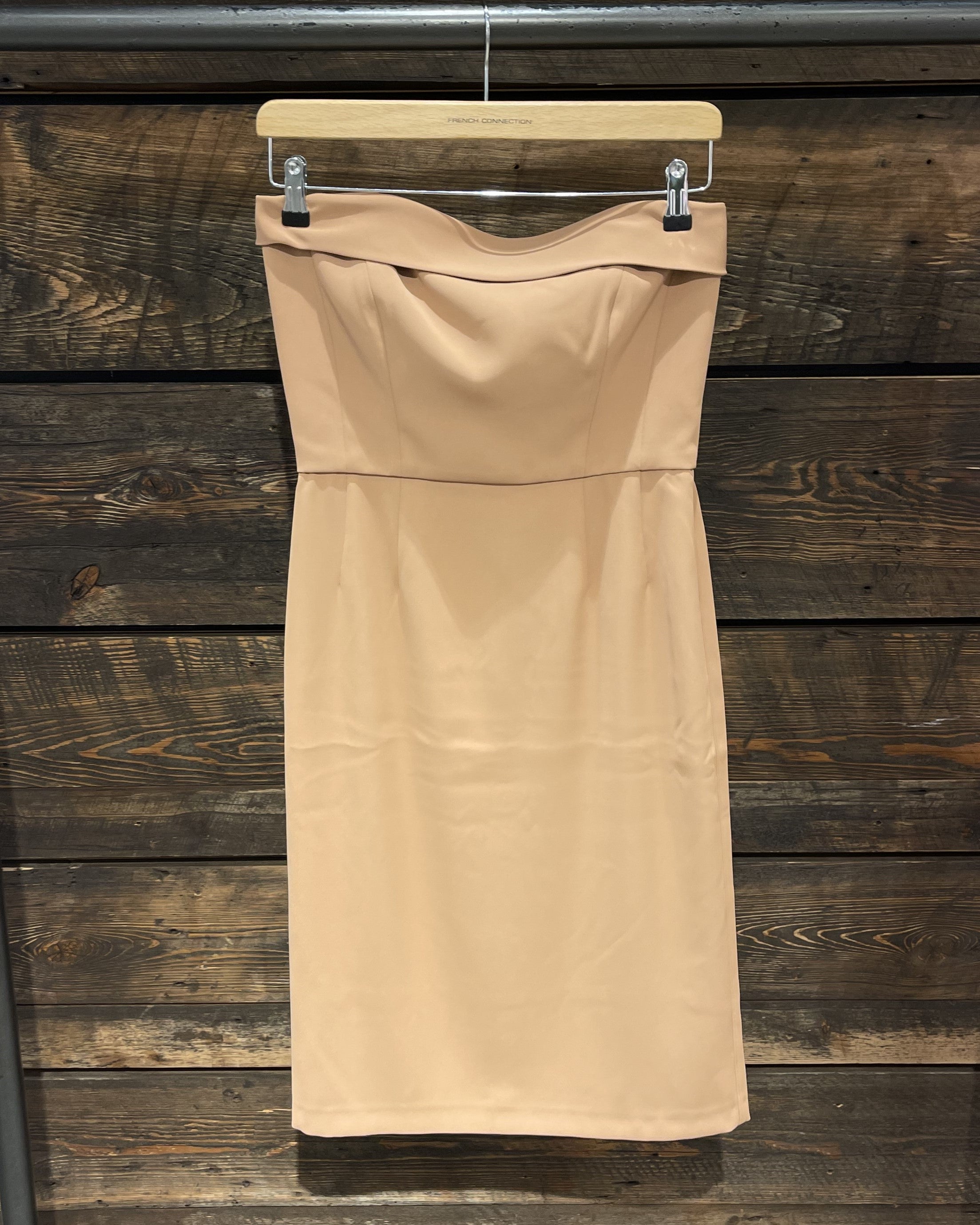 FRENCH CONNECTION HARRY SUITING STRAPLESS DRESS