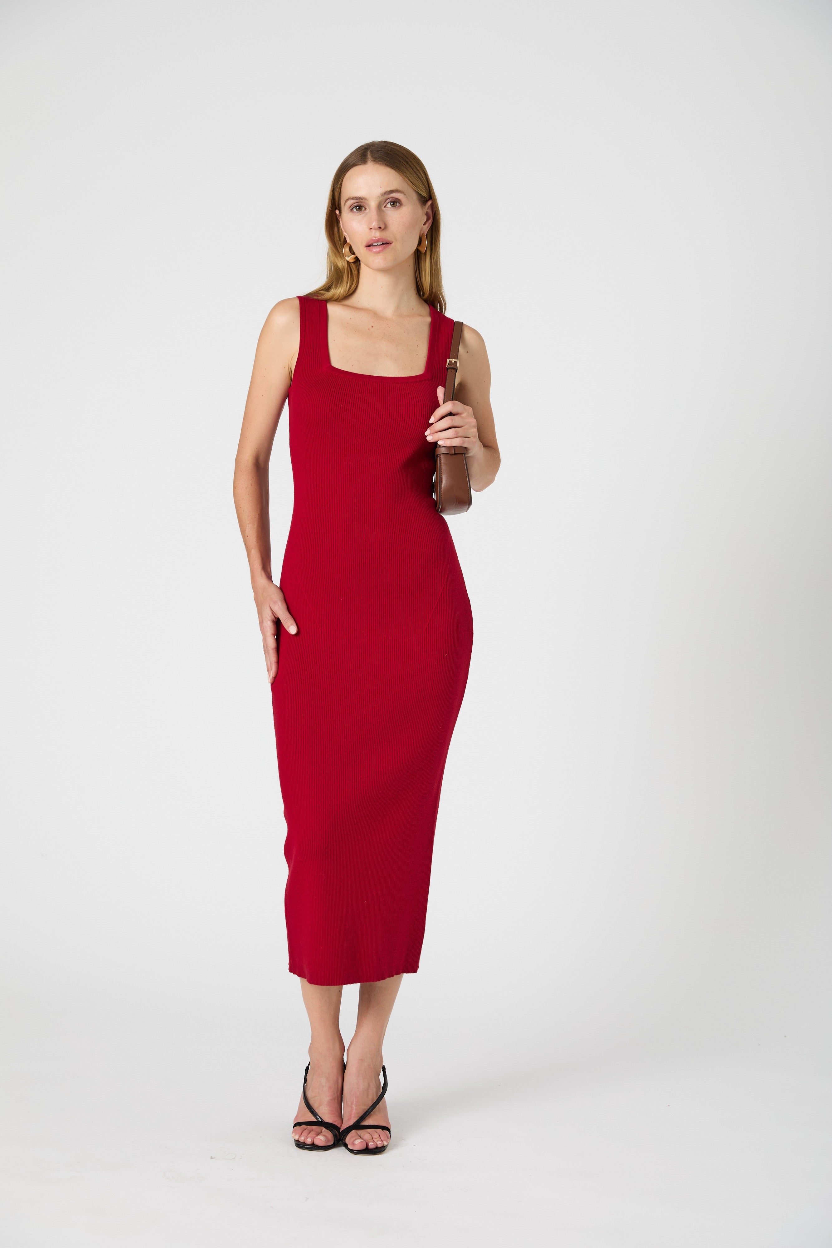 FRENCH CONNECTION MOZZA SQ NK S/LESS DRESS