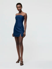 FRENCH CONNECTION BIRDIE LINEN STRAPLESS DRESS