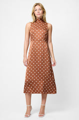 FRENCH CONNECTION ENNIS SATIN BOW MIDI DRESS
