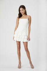 FRENCH CONNECTION WHISPER TIERED RUFFLE MINI DRESS