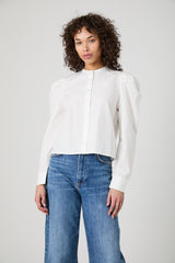 FRENCH CONNECTION CAMBRIA COTTON BUTTON DOWN PUFF