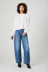 FRENCH CONNECTION TENCEL SHIRTING LONG SLEEVE TOP