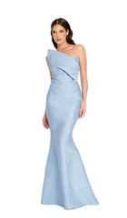 NICOLE BAKTI ASYMMETRIC STRAPLESS GOWN