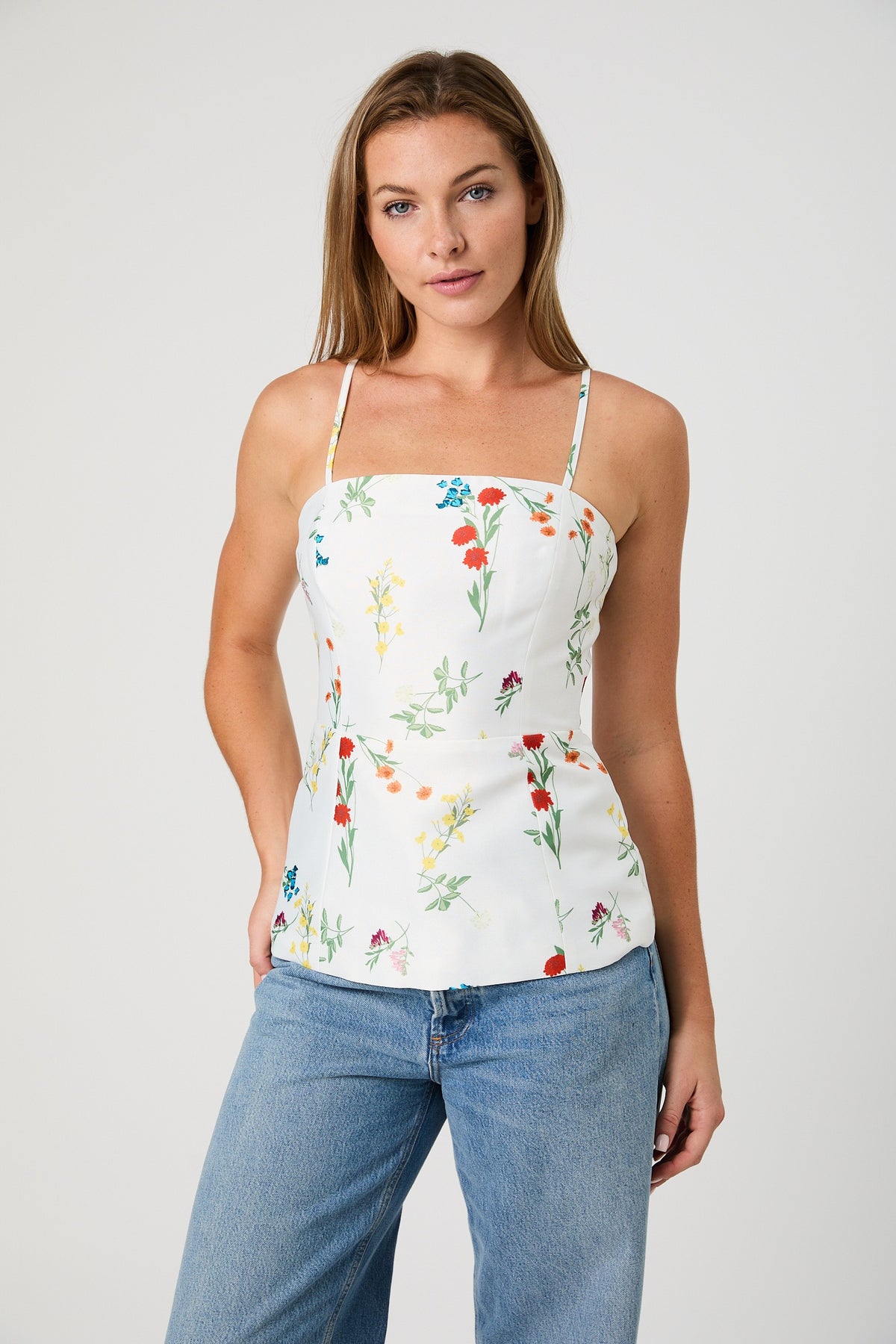FRENCH CONNECTION CHRSTNE FLR STRUCT TAF PEP TOP