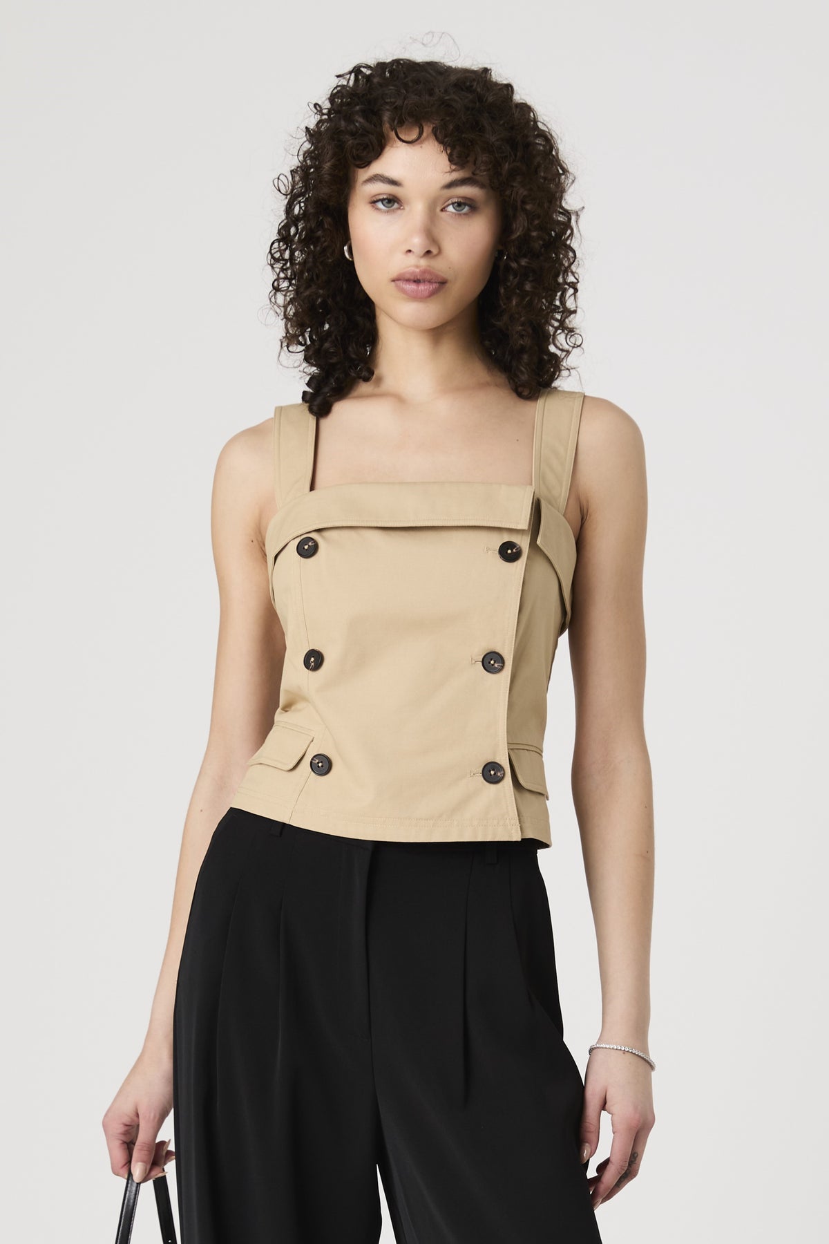 FRENCH CONNECTION LIGHT WEIGHT TRENCH TOP