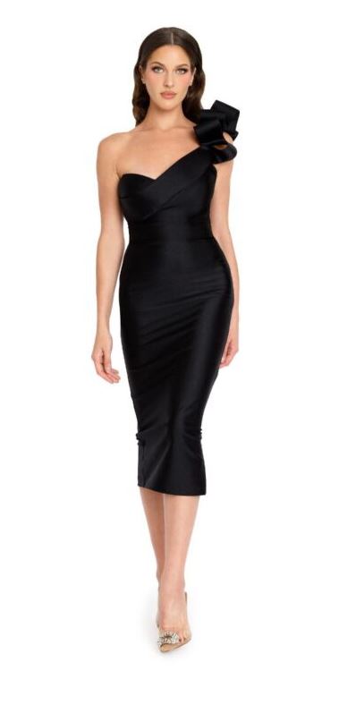 NICOLE BAKTI RIBBON SHOULDER MIDI