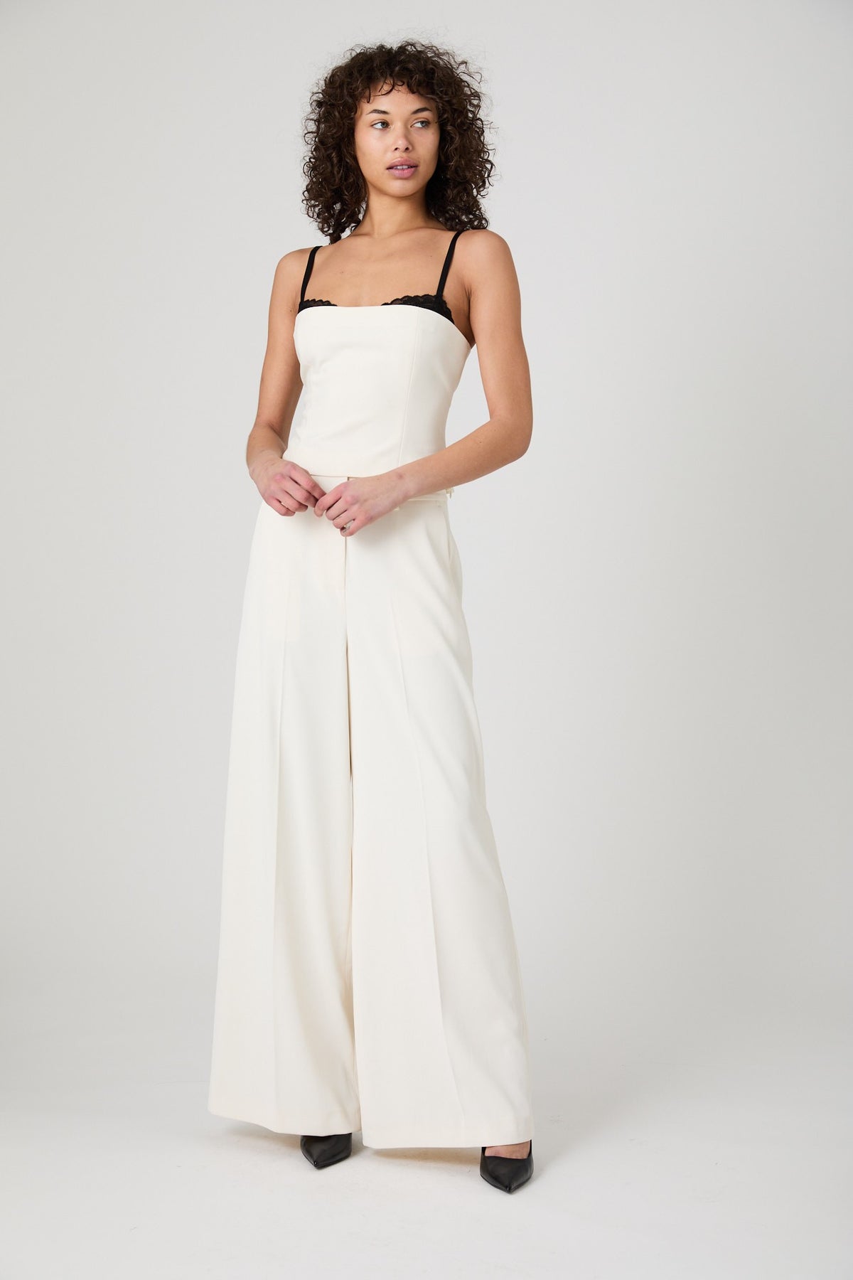 FRENCH CONNECTION HARRY SUITING HIGH WAISTED WIDE