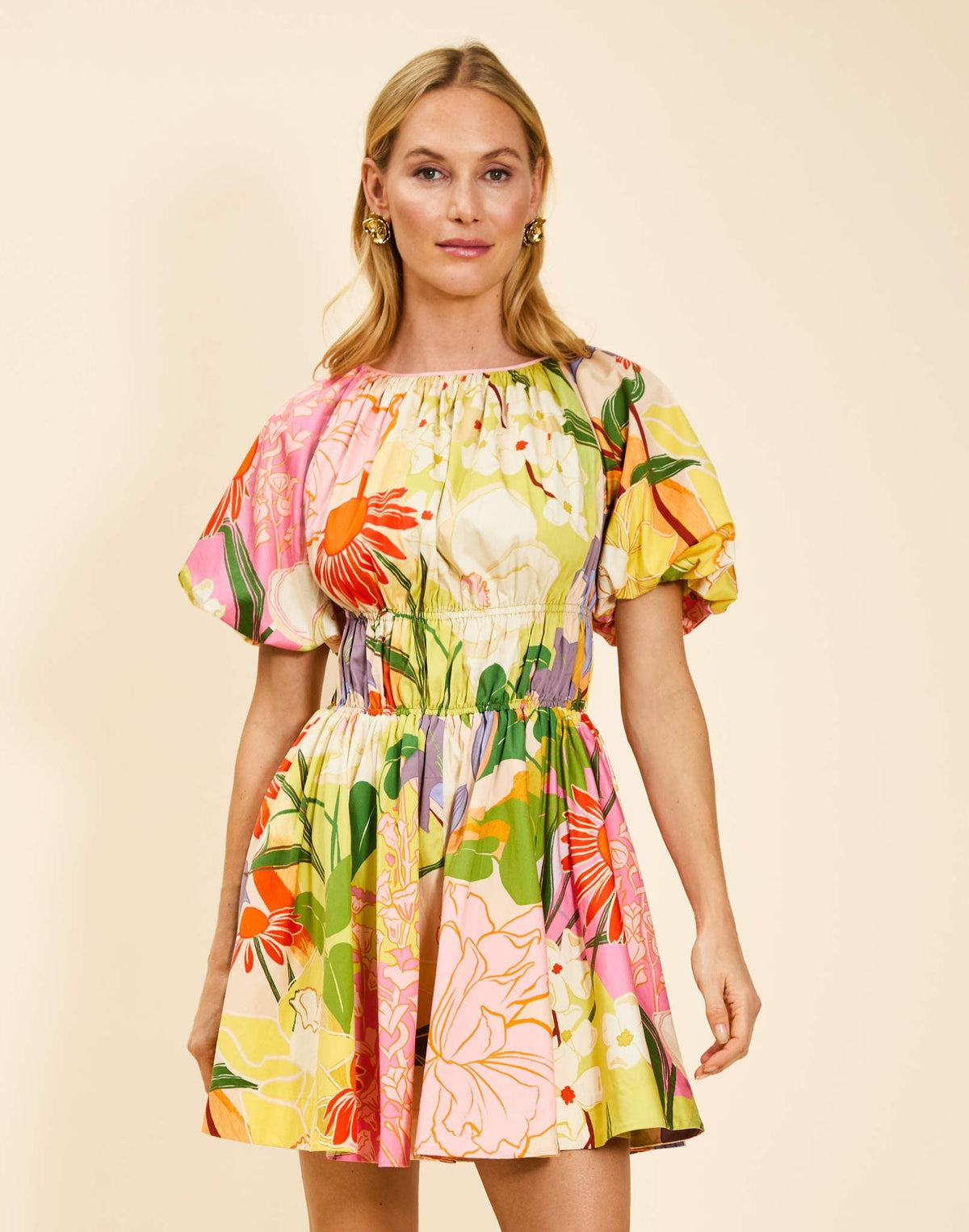 MESTIZA BREAKFAST SMOCKED MINI DRESS